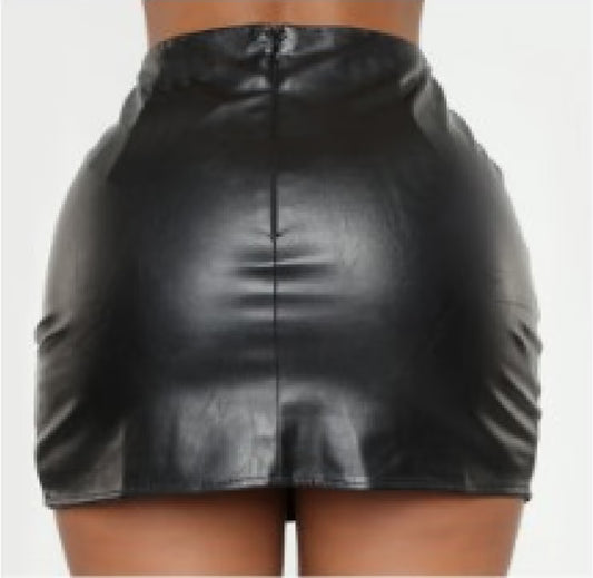 MSP PREMIUM LEATHER MINI SKIRT (BLACK)